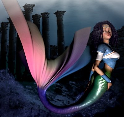 beautiful mermaid with tail
